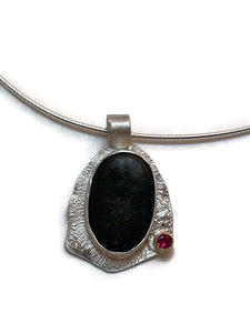 River Rock and Ruby Pendant