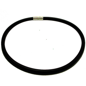 Rubber Collar with Sterling Silver Safety Clasp